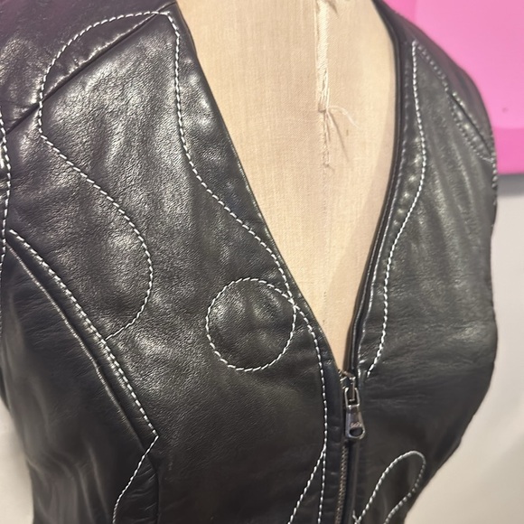 Moschino Black Oopsi Leather Vest - Picture 3 of 13